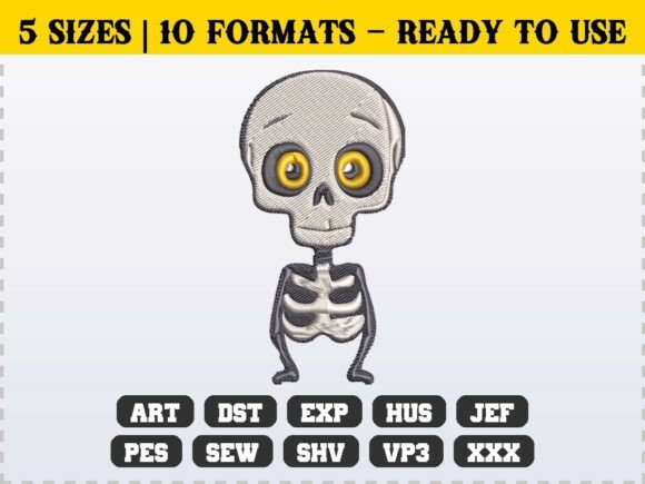 Funny Halloween Cute Skeleton Embroidery Review